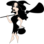 Hot witch in cartoon style